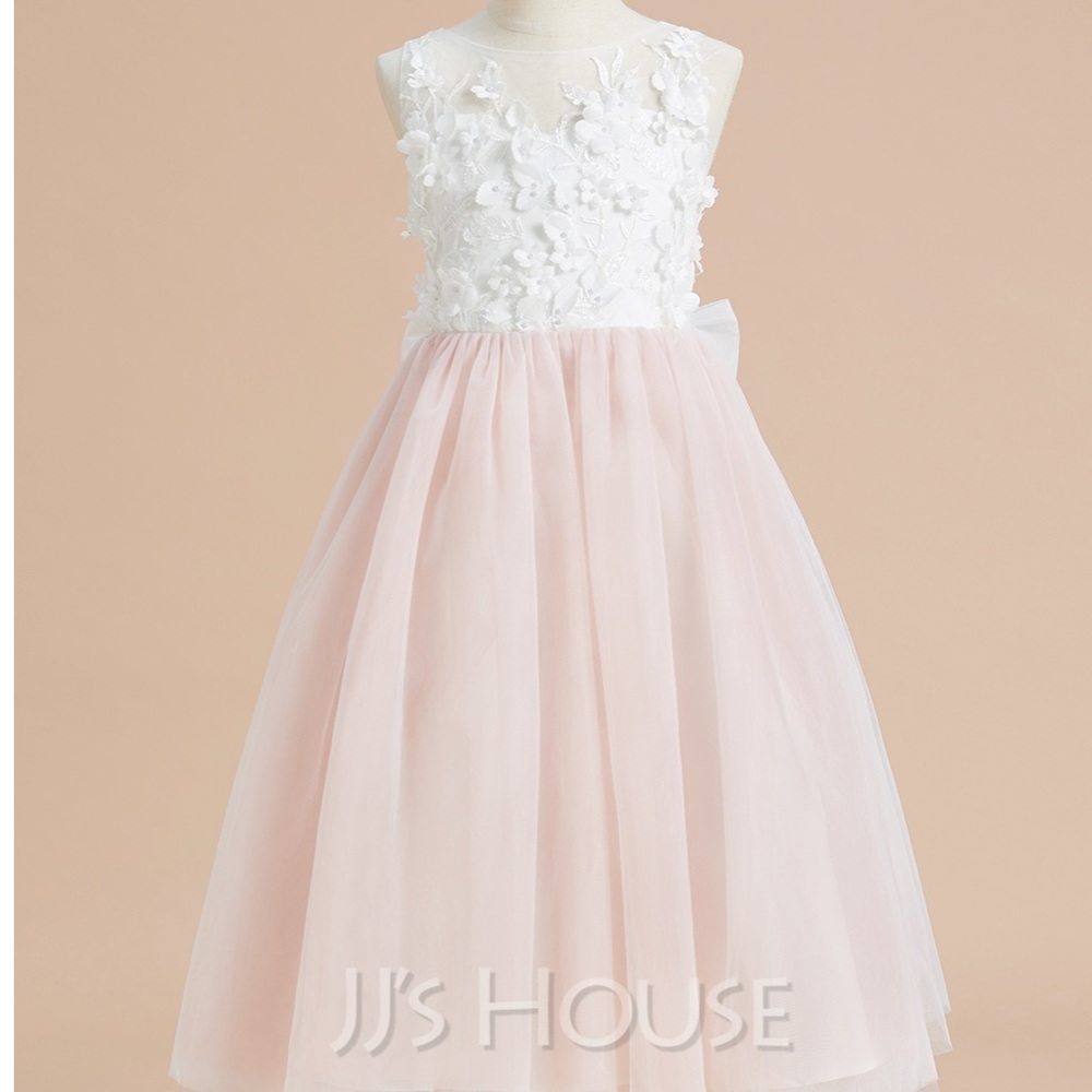 A-Line Tea-length Flower Girl Dress